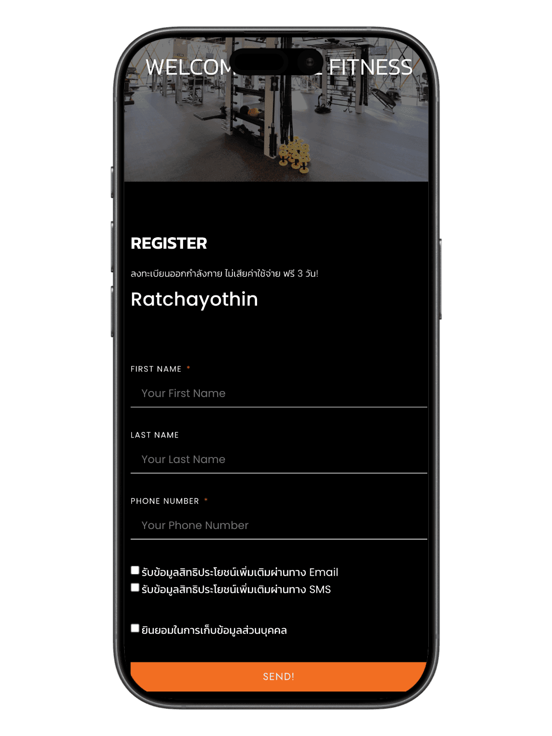 WE Fitness Lead Form Experience