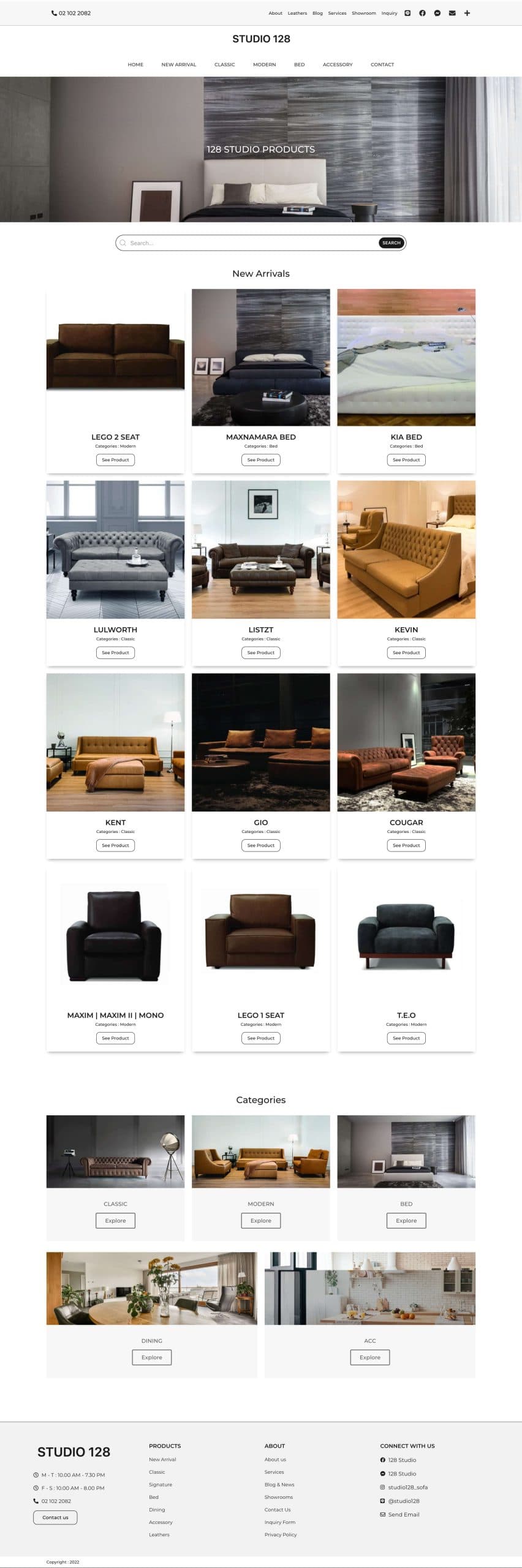 Furniture Website Design