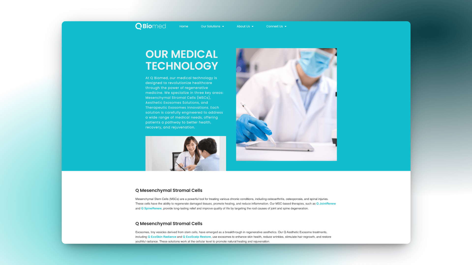 Qbiomed Website Design