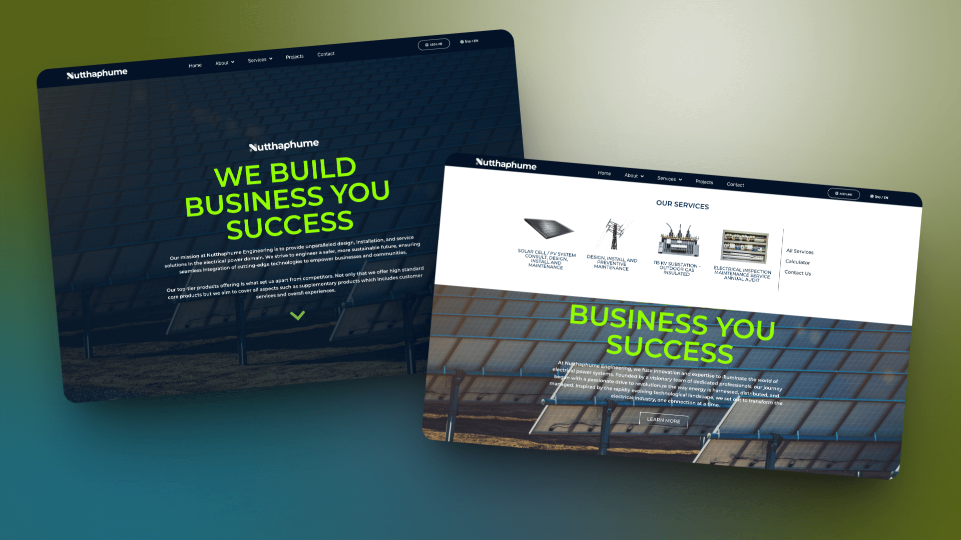 NP Group Home Page website design services and other services by nConnect