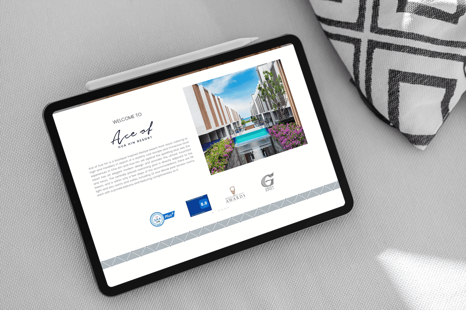 Hotel website preview – About section