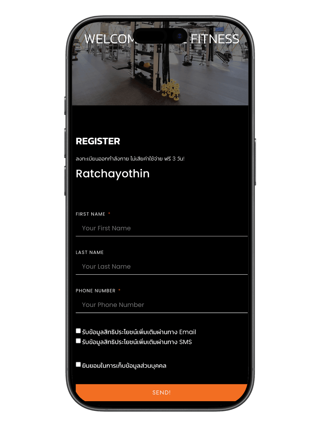 WE Fitness Lead Form Experience